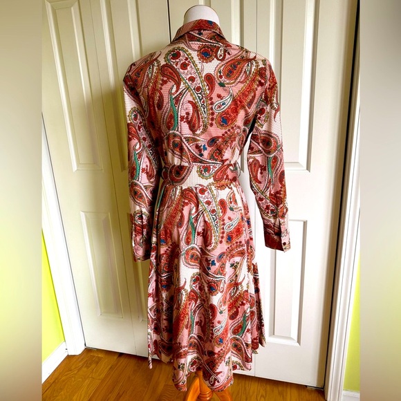 MADELEINE Multicolor Cotton Midi Shirt Dress S-M Mint - Picture 4 of 9